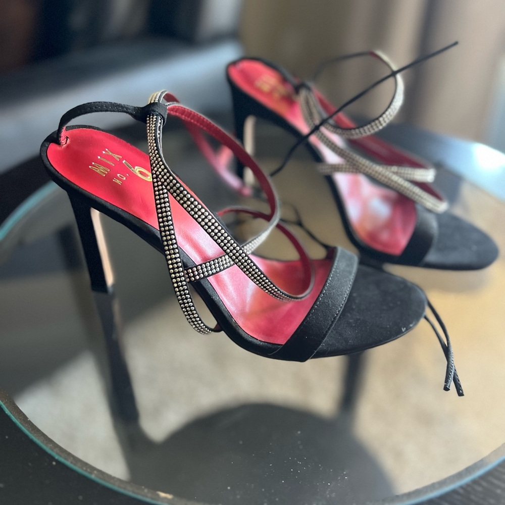 Mix No. 6 Black Strappy Heels